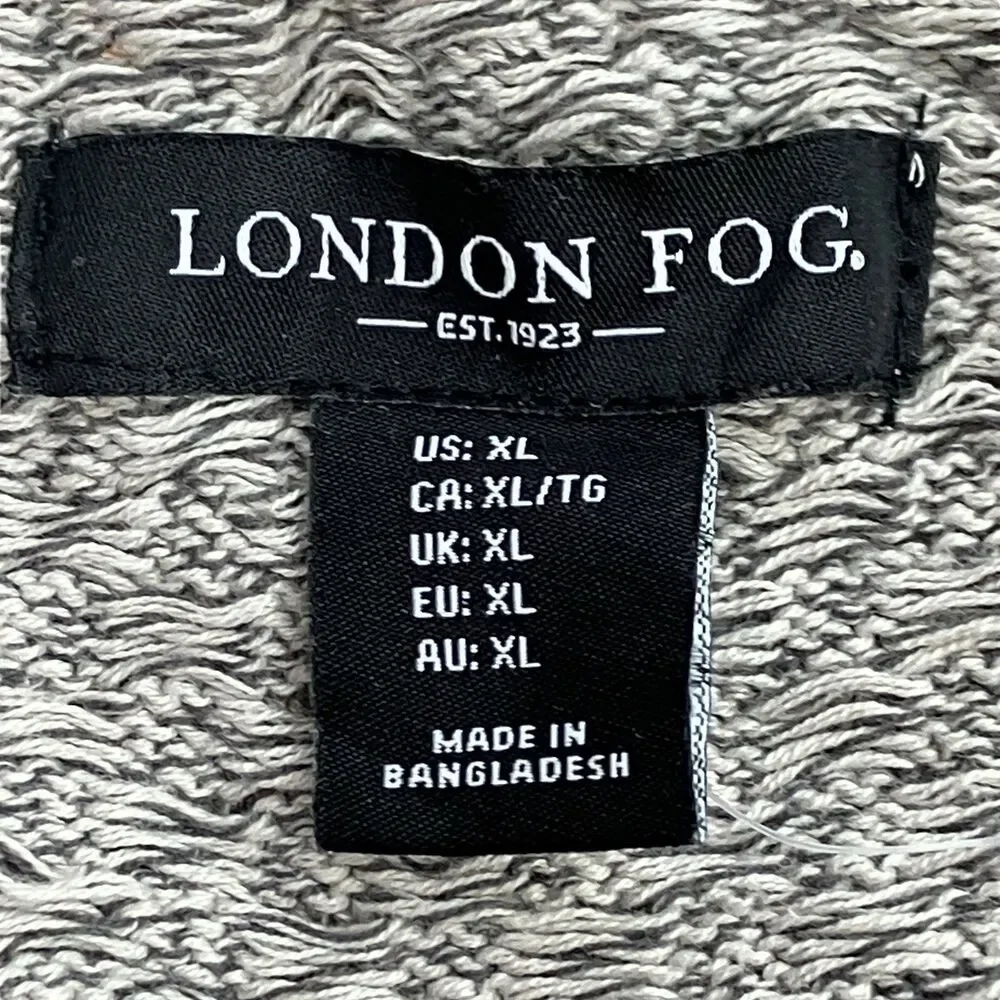 London Fog Gray‎ Ombre Sweater Mens XL Clean Minimalist Cozy Spring Knit
